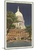 State Capitol at Night, Madison, Wisconsin-null-Mounted Art Print