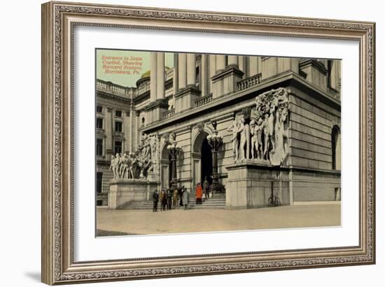 State Capitol Entrance, Harrisburg-null-Framed Art Print