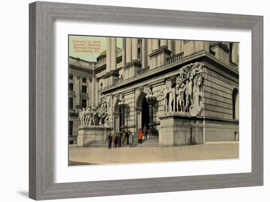 State Capitol Entrance, Harrisburg-null-Framed Art Print