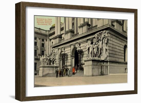 State Capitol Entrance, Harrisburg-null-Framed Art Print
