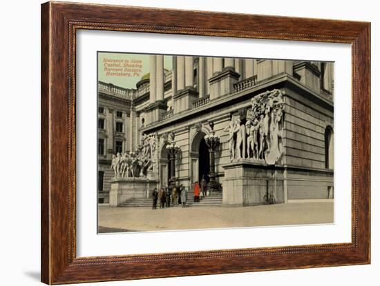 State Capitol Entrance, Harrisburg-null-Framed Art Print