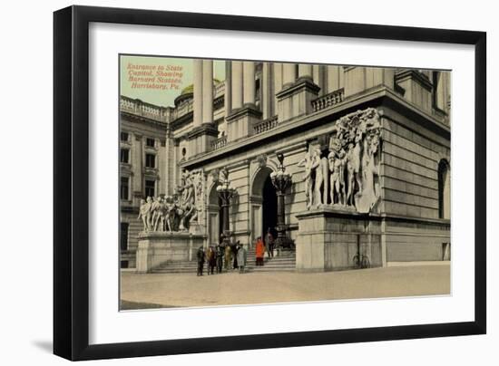 State Capitol Entrance, Harrisburg-null-Framed Art Print