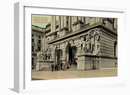 State Capitol Entrance, Harrisburg-null-Framed Art Print