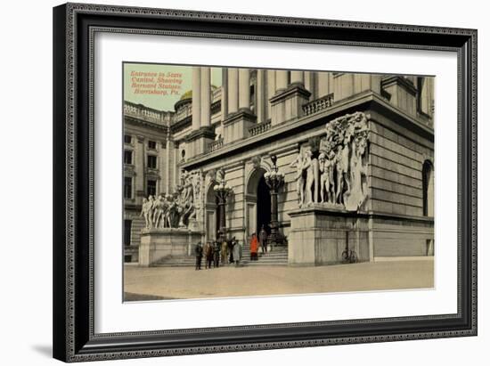 State Capitol Entrance, Harrisburg-null-Framed Art Print