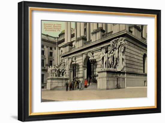 State Capitol Entrance, Harrisburg-null-Framed Art Print