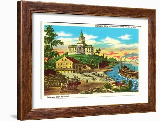 State Capitol, Jefferson City Historical View-null-Framed Art Print