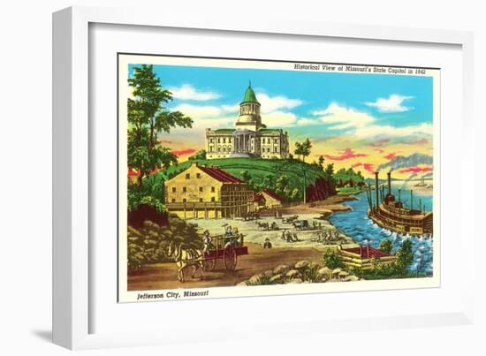 State Capitol, Jefferson City Historical View-null-Framed Art Print