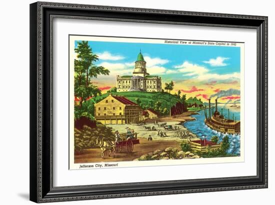 State Capitol, Jefferson City Historical View-null-Framed Art Print