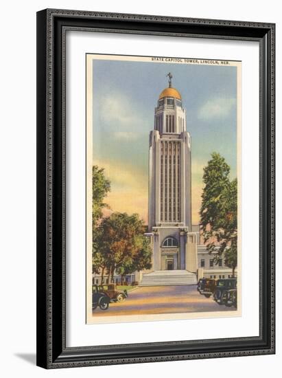 State Capitol Tower, Lincoln, Nebraska-null-Framed Premium Giclee Print
