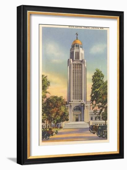 State Capitol Tower, Lincoln, Nebraska-null-Framed Art Print