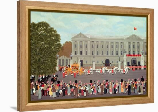 State Coach Leaving Buckingham Palace-Vincent Haddelsey-Framed Premier Image Canvas