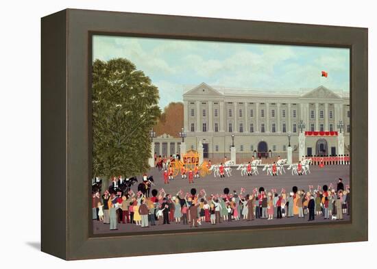State Coach Leaving Buckingham Palace-Vincent Haddelsey-Framed Premier Image Canvas