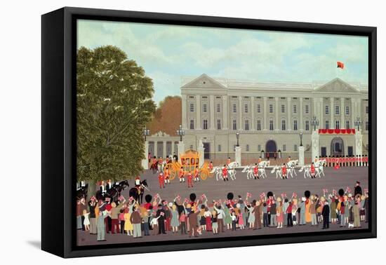 State Coach Leaving Buckingham Palace-Vincent Haddelsey-Framed Premier Image Canvas