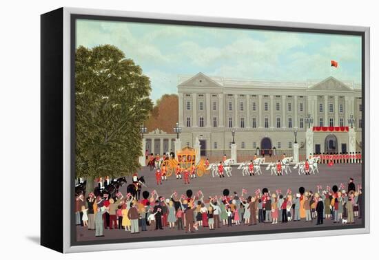 State Coach Leaving Buckingham Palace-Vincent Haddelsey-Framed Premier Image Canvas
