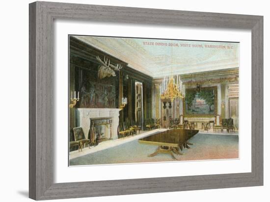 State Dining Room, White House, Washington D.C.-null-Framed Art Print