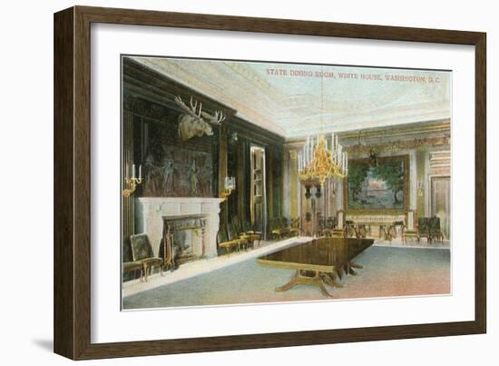 State Dining Room, White House, Washington D.C.-null-Framed Art Print