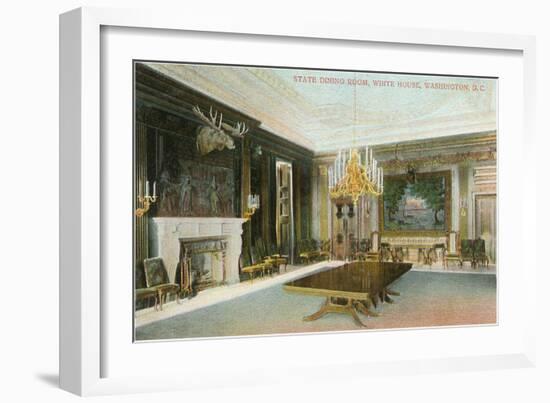 State Dining Room, White House, Washington D.C.-null-Framed Art Print