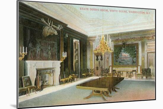 State Dining Room, White House, Washington D.C.-null-Mounted Art Print