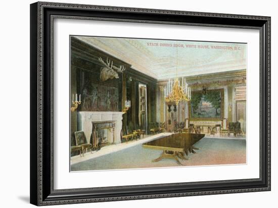 State Dining Room, White House, Washington D.C.-null-Framed Art Print