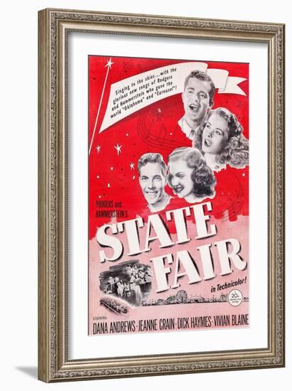 State Fair, from Top: Dana Andrews, Jeanne Crain, Vivian Blaine, Dick Haymes, 1945-null-Framed Art Print