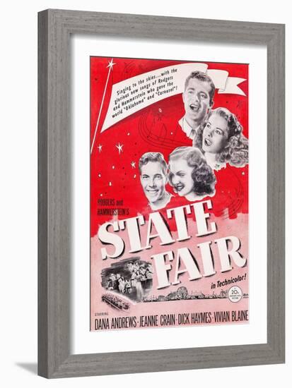 State Fair, from Top: Dana Andrews, Jeanne Crain, Vivian Blaine, Dick Haymes, 1945-null-Framed Art Print