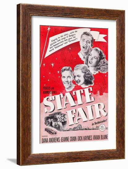 State Fair, from Top: Dana Andrews, Jeanne Crain, Vivian Blaine, Dick Haymes, 1945-null-Framed Art Print