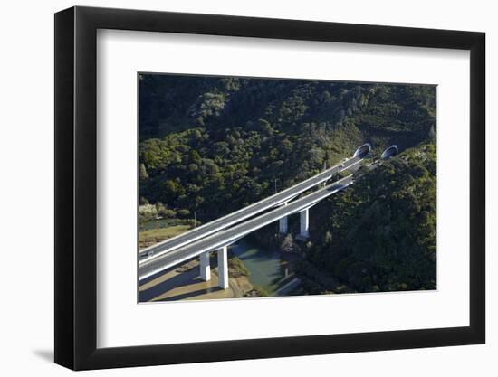 State Highway One at Waiwera Viaduct and Johnstone's Hill Tunnels, North Auckland, New Zealand-David Wall-Framed Photographic Print