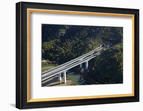 State Highway One at Waiwera Viaduct and Johnstone's Hill Tunnels, North Auckland, New Zealand-David Wall-Framed Photographic Print