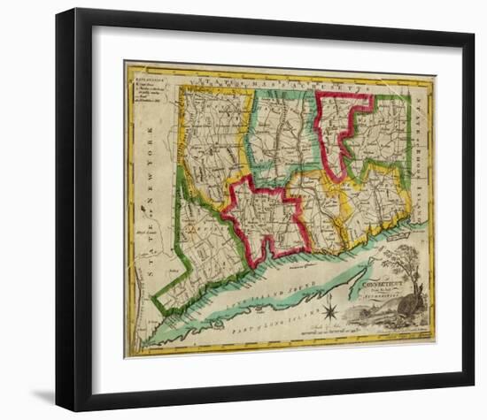 State of Connecticut, c.1827-Amos Doolittle-Framed Art Print