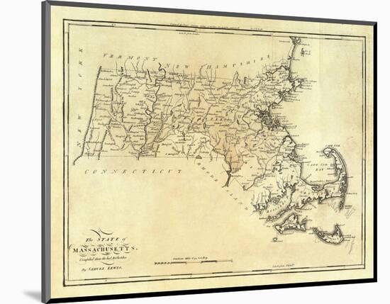 State of Massachusetts, c.1795-Mathew Carey-Mounted Art Print