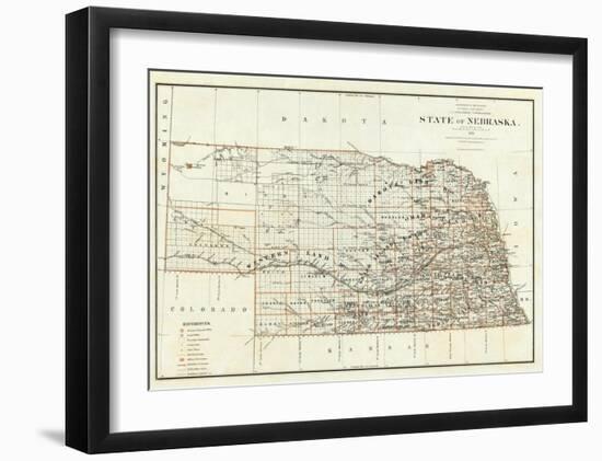 State of Nebraska, c.1879-null-Framed Art Print