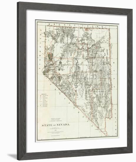 State of Nevada, c.1879-null-Framed Art Print