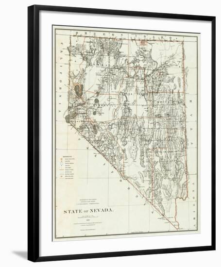 State of Nevada, c.1879-null-Framed Art Print