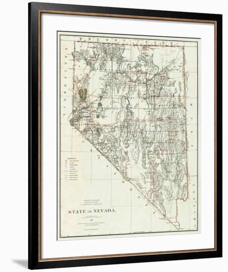 State of Nevada, c.1879-null-Framed Art Print