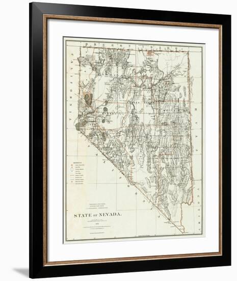 State of Nevada, c.1879-null-Framed Art Print