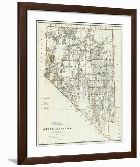 State of Nevada, c.1879-null-Framed Art Print