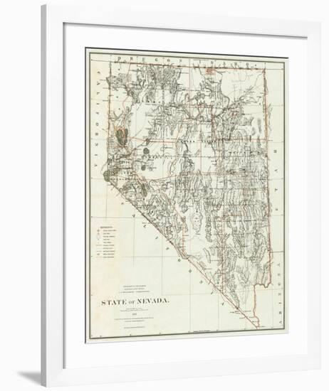 State of Nevada, c.1879-null-Framed Art Print
