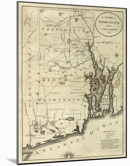 State of Rhode Island, c.1796-John Reid-Mounted Art Print