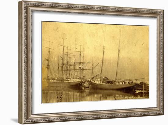 State of Washington Views: Schooner Vine (ca. 1890)-null-Framed Giclee Print