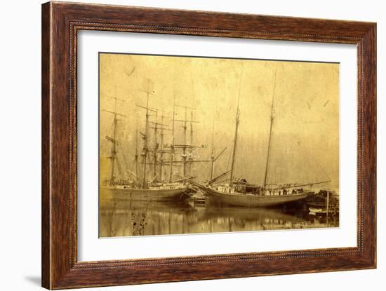 State of Washington Views: Schooner Vine (ca. 1890)-null-Framed Giclee Print