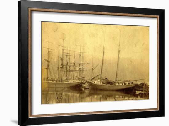 State of Washington Views: Schooner Vine (ca. 1890)-null-Framed Giclee Print