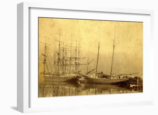 State of Washington Views: Schooner Vine (ca. 1890)-null-Framed Giclee Print