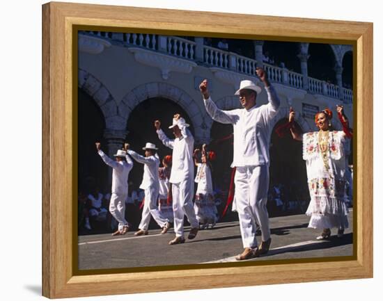 State of Yucatan, Merida, Participants in a Folklore Dance in the Main Square of Merida, Mexico-Paul Harris-Framed Premier Image Canvas