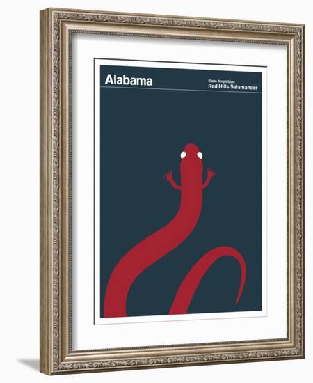 State Poster AL Alabama-null-Framed Giclee Print