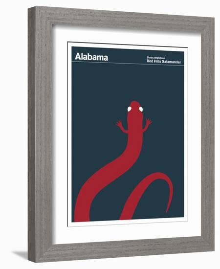 State Poster AL Alabama-null-Framed Giclee Print