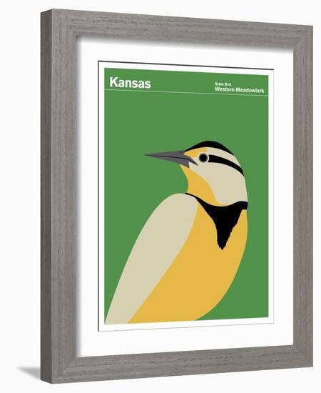 State Poster KS Kansas-null-Framed Giclee Print