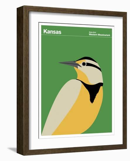 State Poster KS Kansas-null-Framed Giclee Print