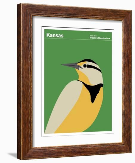 State Poster KS Kansas-null-Framed Giclee Print