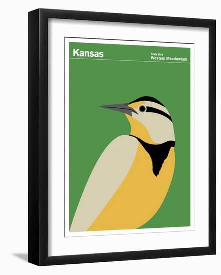 State Poster KS Kansas-null-Framed Giclee Print