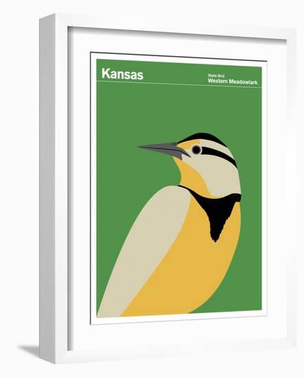 State Poster KS Kansas-null-Framed Giclee Print